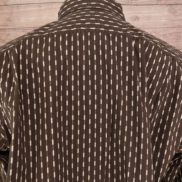 GAP CLASSIC FIT BROWN LONG SLEEVE BUTTON DOWN SHIRT MENS XL - Picture 5 of 7